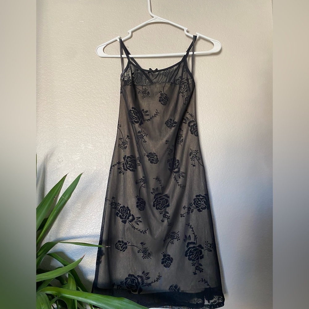 90’s floral mesh dress